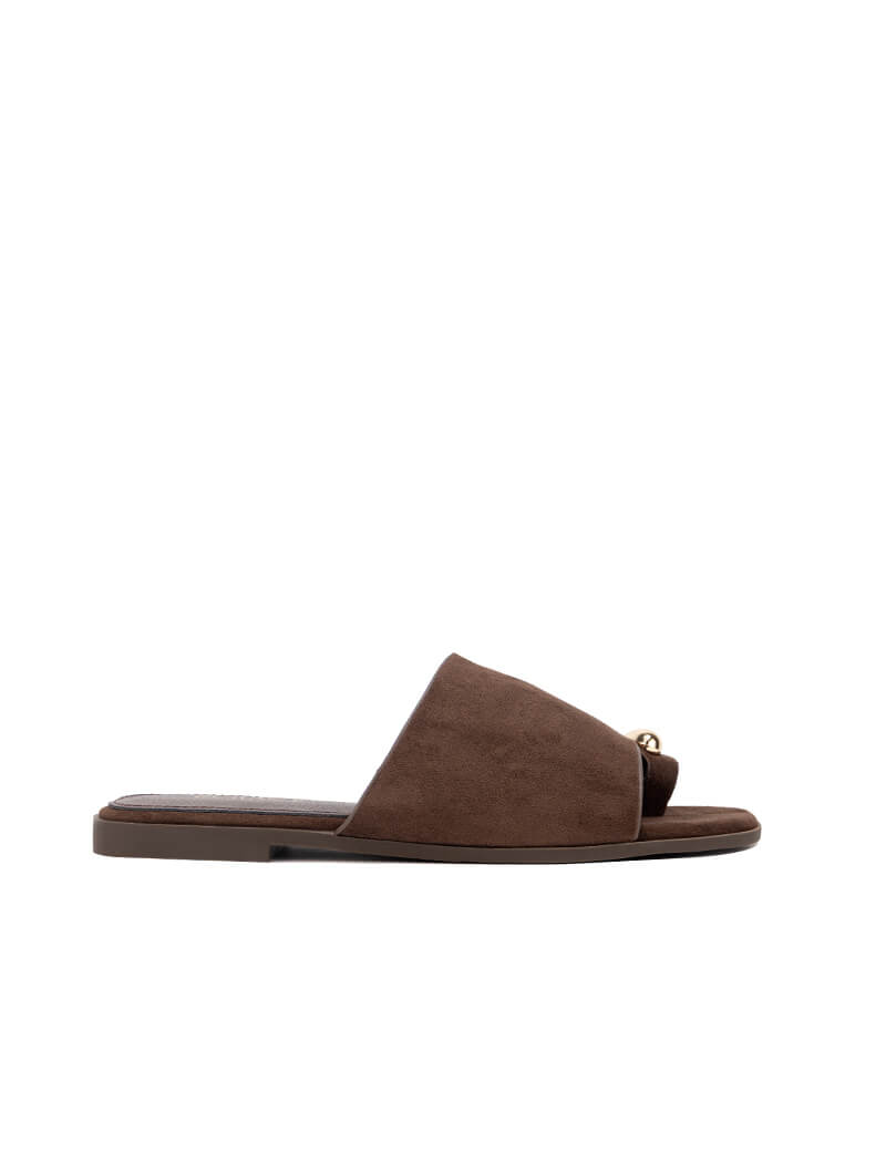 Mules plates en daim
